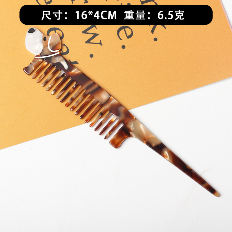 新しいニッチな漫画の動物のヘアコーム、かわいい果物と野菜のチューリップ酢酸コーム、ハイエンドのポータブルコーム|undefined
