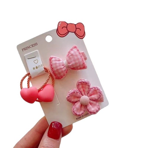 Girls' bow hair accessories, children's headband, rubber band, baby hair tie, hairpin set, hairpins do not hurt hair