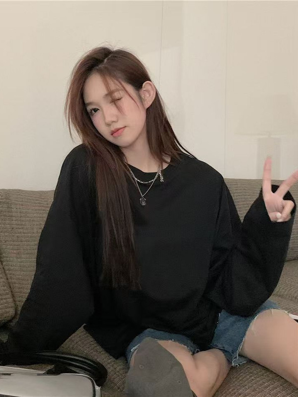 长袖T恤女士春秋新款白色学生内搭打底衫韩版上衣服女外贸东南亚|undefined