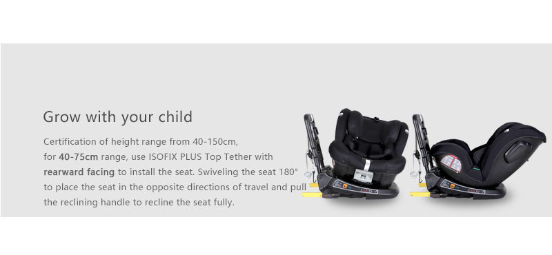 Universal portable infant car safety seat, 360-degree baby booster seat, EU certified