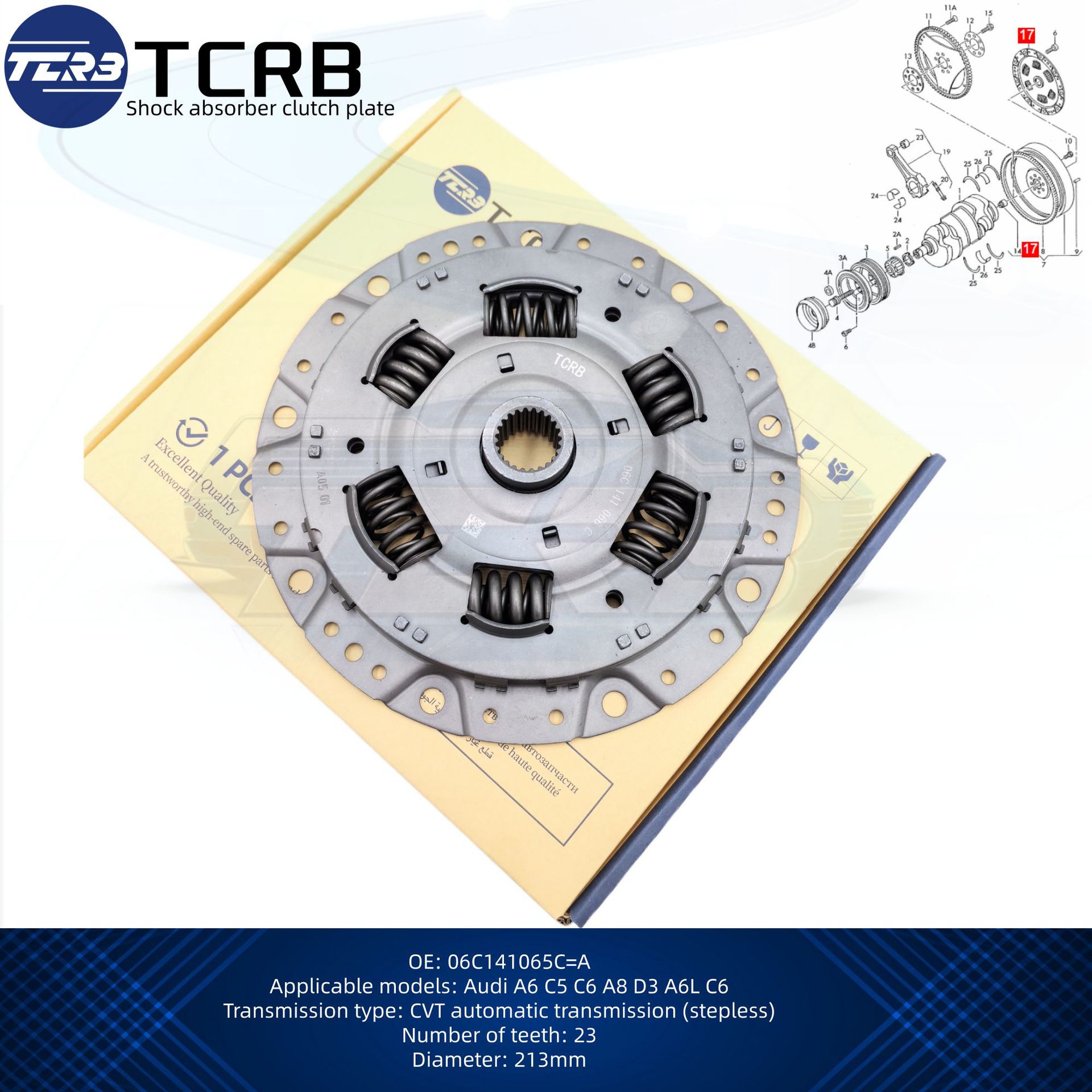 TCRB 06C141065C clutch disc is suitable for A4-A8-C606C 141 065 C clutch disc