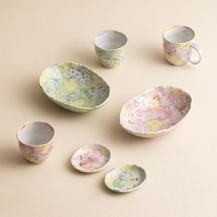 Japanese imported bloom flower series cherry blossom ceramic high-looking underglaze tableware Japanese mug water Cup