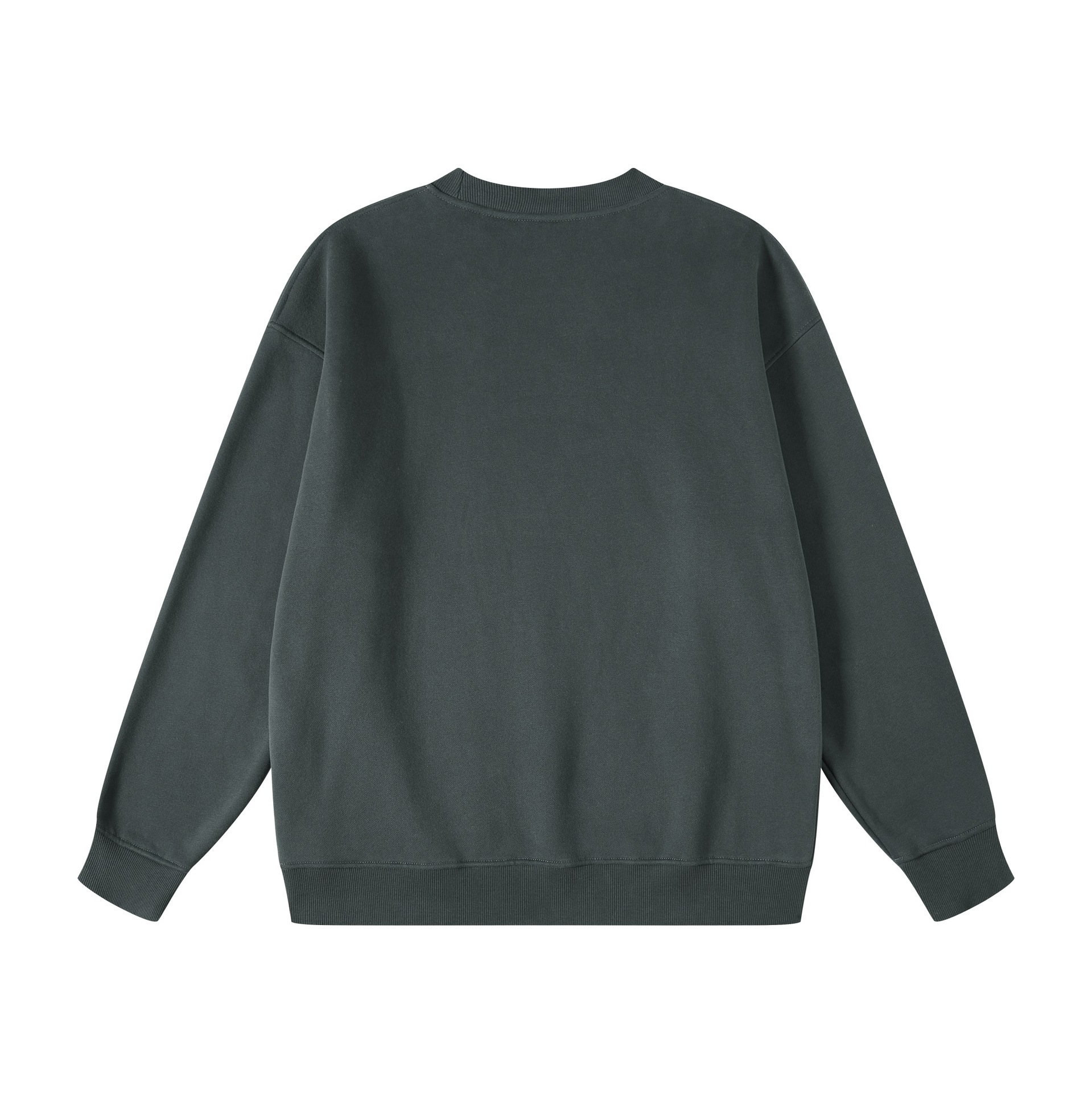 Sweat-shirt à col rond pour homme de marque décontractée et ample en velours 345 g plus couleur unie_voghion.com