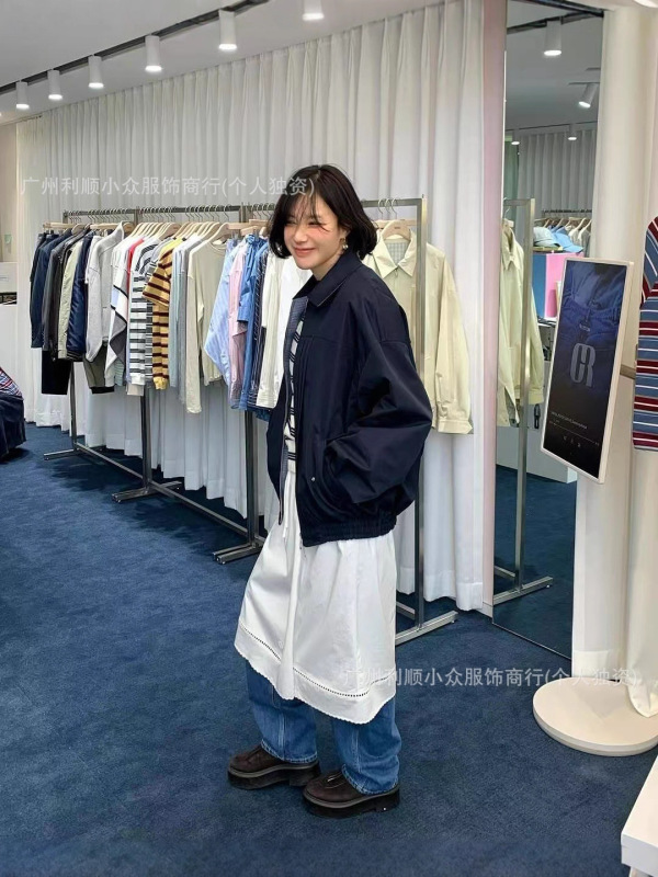 现货韩国grove双面夹克男女同款早秋新款复古宽松工装格子外套冬|undefined