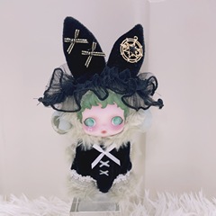 仅娃衣】泡泡玛特SKULLPANDA光织园搪胶公仔挂件SP娃衣兔女郎套装