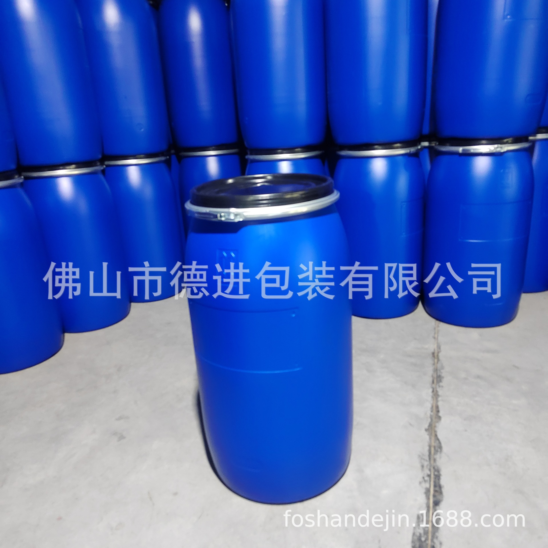 【】160L塑料桶160L法兰桶160L铁箍开口桶160L大口涂料桶加厚耐用