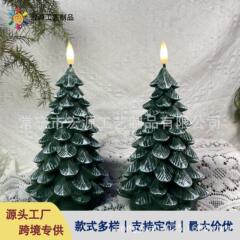 クロスボーダー新作クリスマスキャンドルライト、クリスマスツリー型パラフィン雰囲気ライトオーナメント、模擬LEDキャンドル