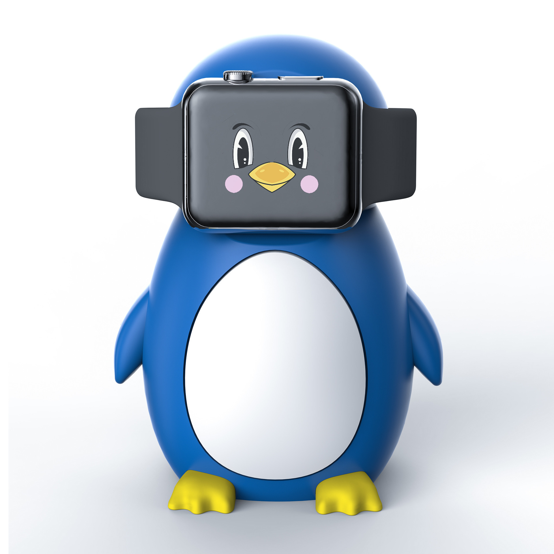 Suitable for Apple watch apple watch charging base silicone penguin charging stand bedside desktop stand