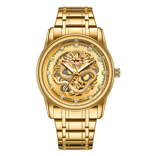Branded men's watches, high-end gold dragon watches, men's steel straps, men's watches, quartz watches, wholesale waterproof watches, dropshipping