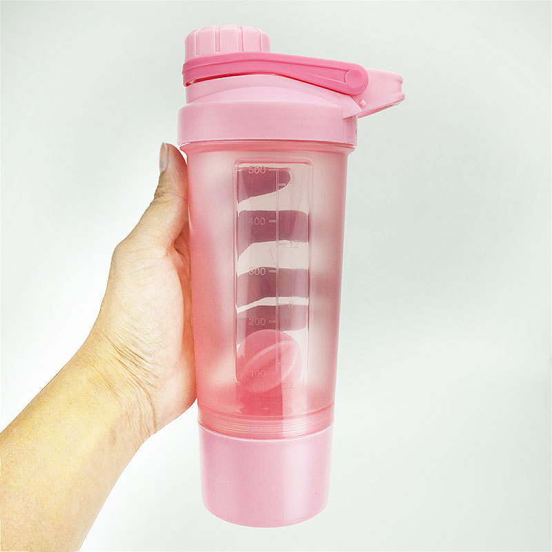 Nuevo estilo de doble capa con caja de polvo, batido de proteína, batido, batido, batido, polvo de reemplazo de comidas, taza de plástico, taza de regalo