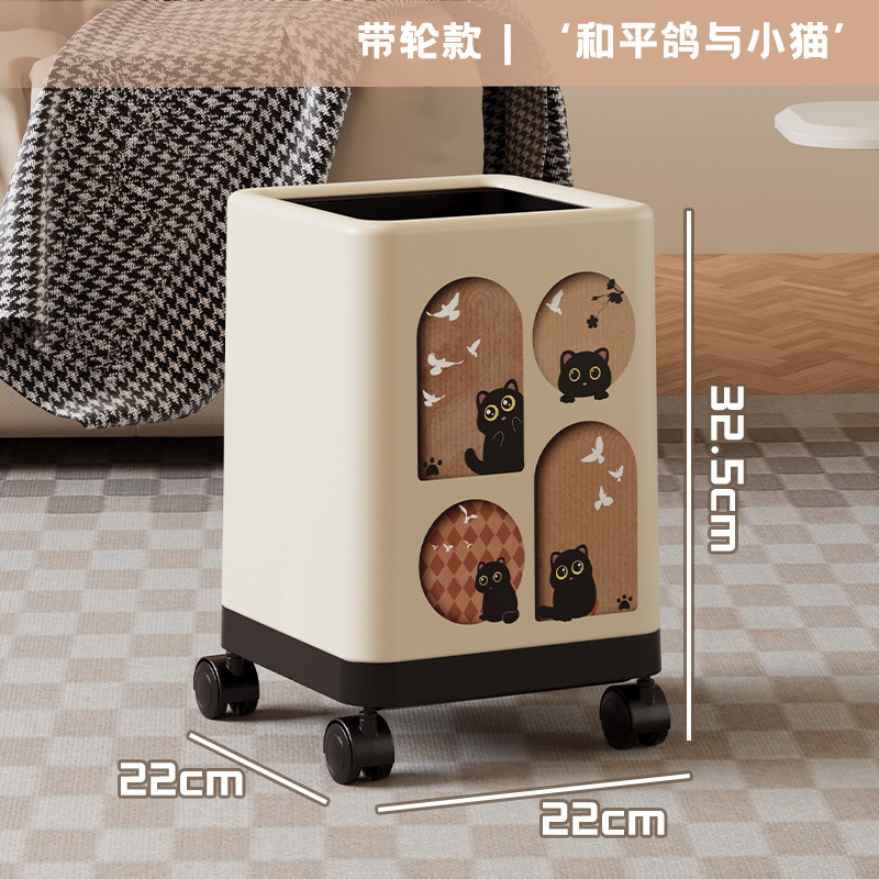 大型ゴミ箱 家庭用 高級感 トイレ キッチン キャスター付き 大容量 蓋付き リビング プラスチック 厚型 収納バケツ|undefined