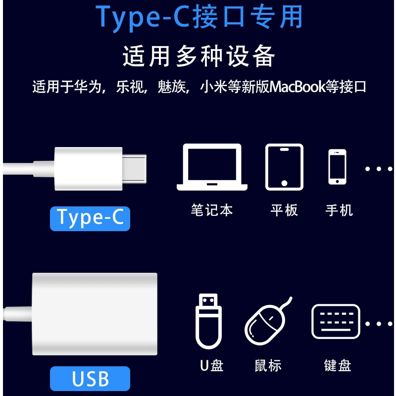 Adapter-кабель OTG 2.0 USB/3.0 AF/3.1 гнездо — подходит для iPad, Android, Type-C OTG