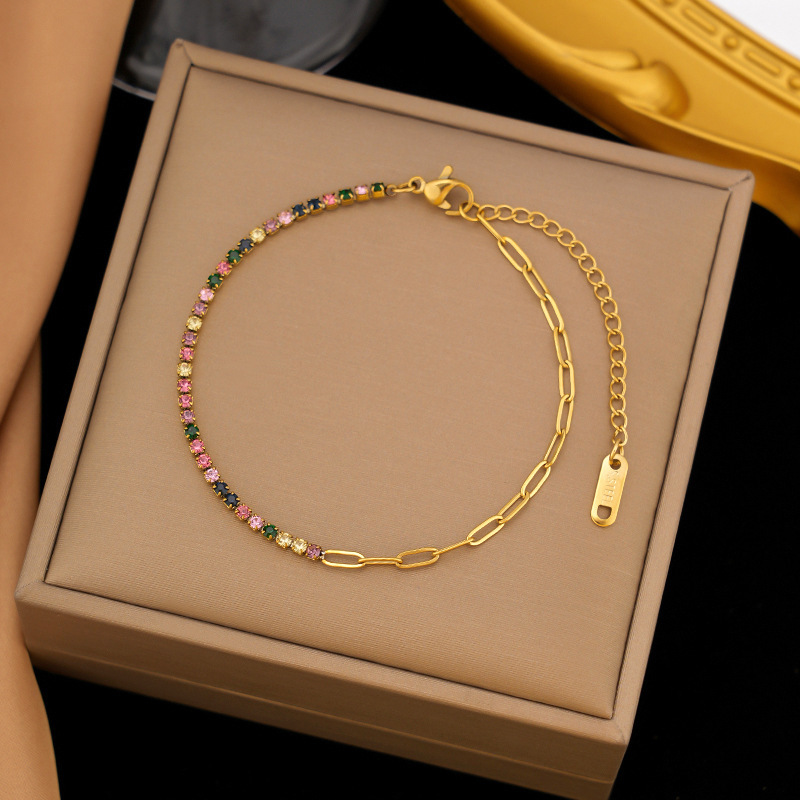 クロスボーダー東莞チタン鋼ジュエリー色褪せない新しい日本と韓国のアクセサリーブレスレット女性用 18K ゴールドファッションライト高級ハイエンド|undefined