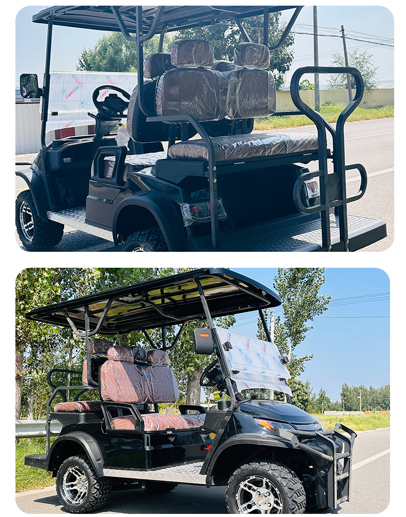 Electric Golf Cart Tourist Attraction Four-Wheel Sightseeing Car Factory Direct Sales Foreign Trade Export 4 Seats Cross-Border