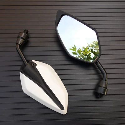 10mm Universal Rearview Mirror, Hot-Selling Economical Model for Electric Scooters and Modified Motorcycles (Motorcycle rearview mirror) - white