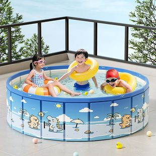 Inflatable-Free Folding Swimming Pool for Adults and Children, Household Swimming Pool, Round Baby Bath Basin, Children's Large Swimming Pool