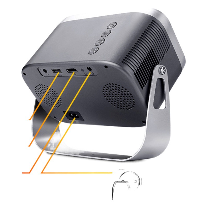 Proyector portátil transfronterizo de Android 1080p HD Proyector de oficina en casa giratorio de 360 grados con soporte