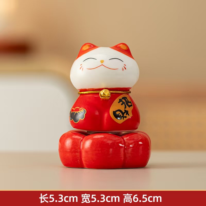 Mayorista lindo gato de ganancia girar la decoración de escritorio Jingdezhen cerámica pequeña decoración cerámica girar decoración