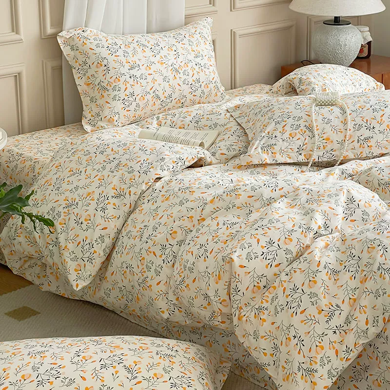 Комплект постельного белья из четырех предметов из хлопка Синьцзянь, 100% хлопок, новинка лета 2025, пододеяльник, наволочки, простыня, комплект из трех предметов, свежий стиль.