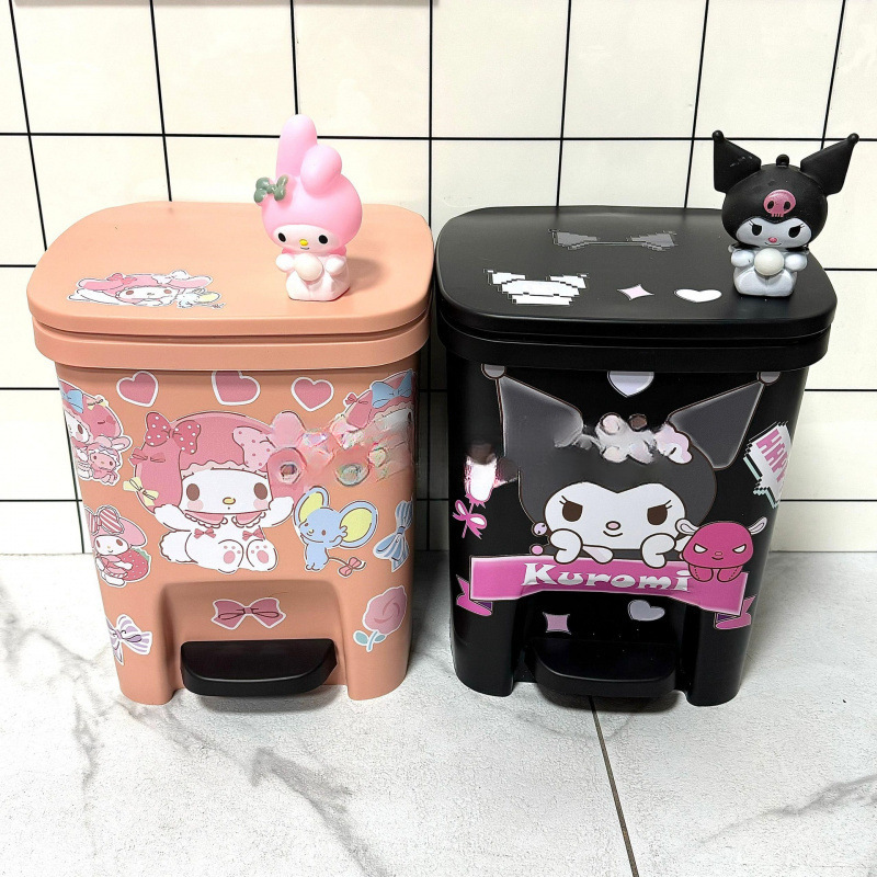 Cartoon Bedroom Trash Can Home Living Room Ti Girl Room Cute Children Sanrio Melo Kuromi Girl