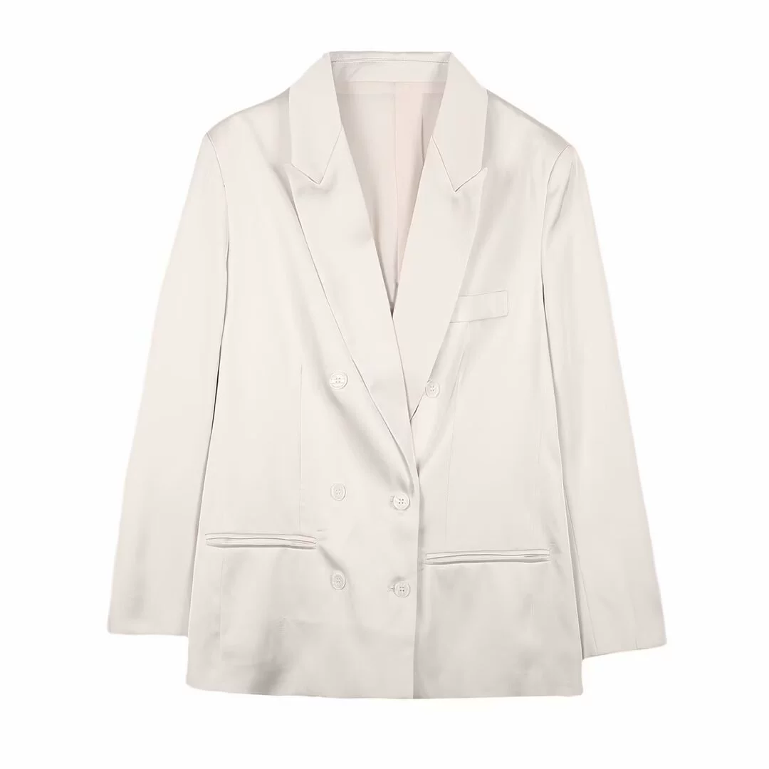 PB & ZA Женская весна 2025 новый премиум повседневный свободный двубортный пиджак 9394712