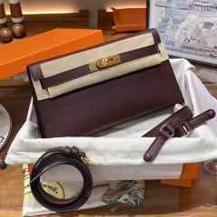 2024 New Arrival Top-Grade Cowhide Kelly Messenger Bag: Stylish Shoulder, Crossbody, or Underarm Design with Locking Clasp