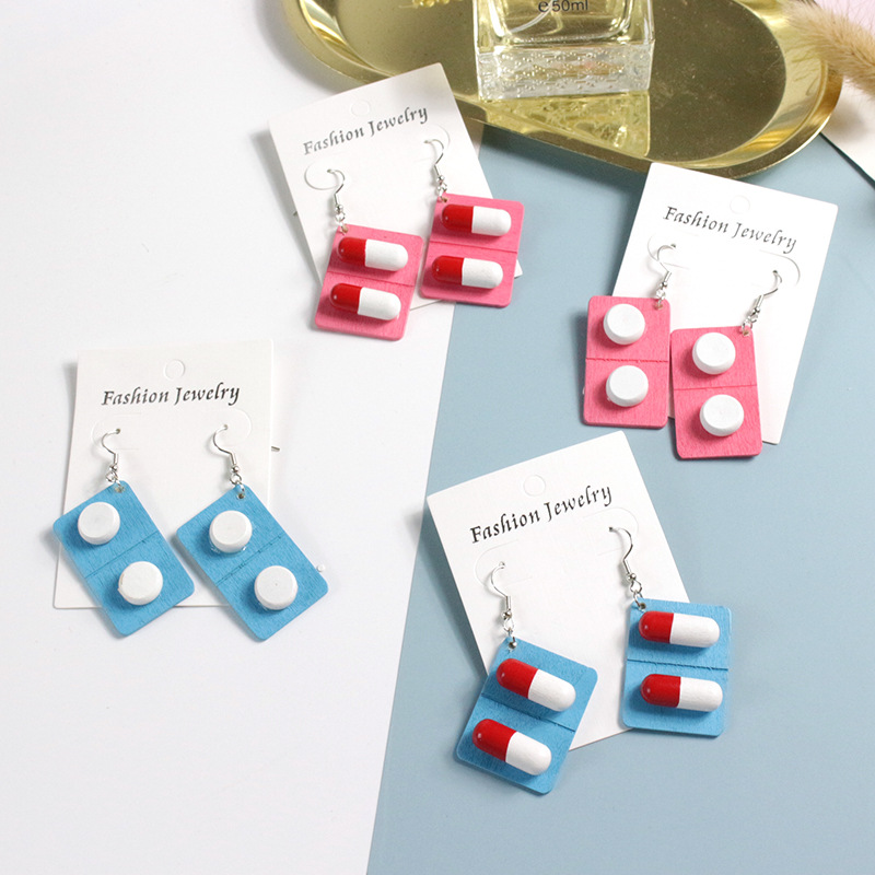 1 Pair Novelty Capsule Plastic Resin Women's Drop Earrings display picture 1