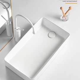 侧边下水台上盆家用方形洗手盆阳台洗衣机左右面排出水加深洗脸盆