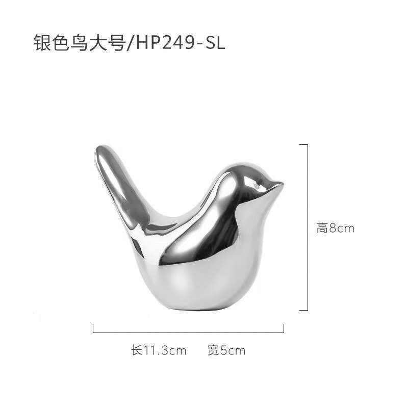 Luz de lujo estilo plata cerámica pájaro decoración creativa Oficina modelo sala estudio dormitorio Decoración