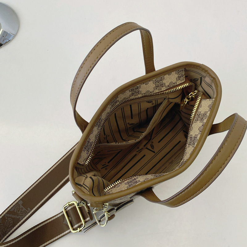 2025 New Women's Basket With Wide Strap, Popular Printed Fashion Large Capacity Shoulder Crossbody Bag_voghion.com