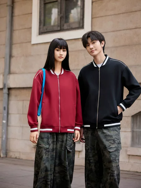 9899 # 400G five-layer quilted cotton baseball jacket, unisex, American retro style, with printed lettering