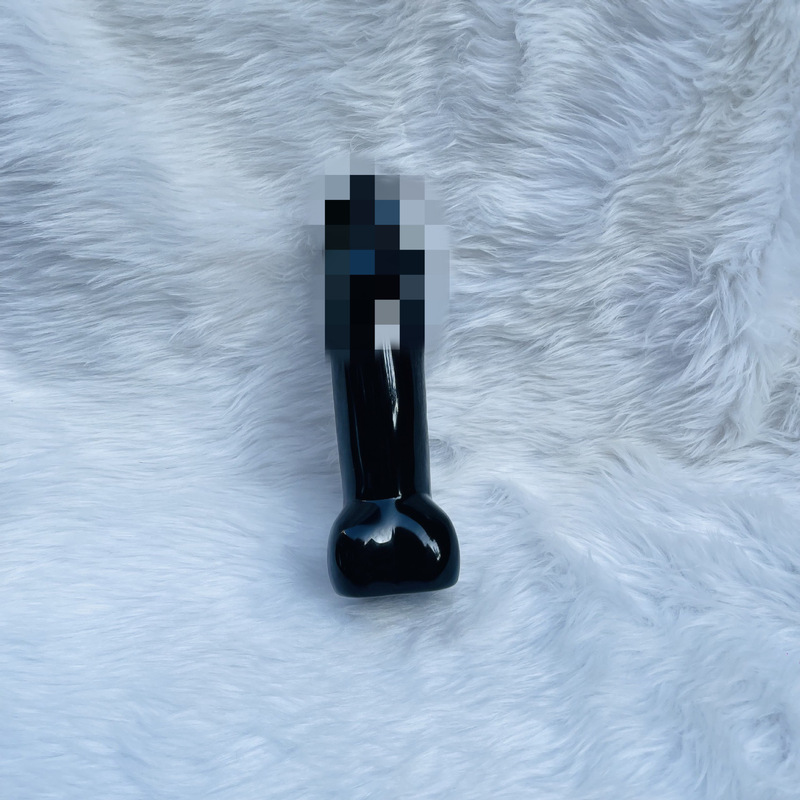 天然水晶黑曜石 水晶按摩棒摆件 图 4