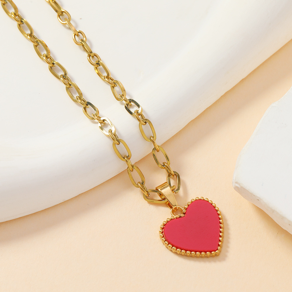 Colgante único de moda de acero inoxidable fundición joyas goteo de aceite LOVE amor conchas colgante accesorios DIY