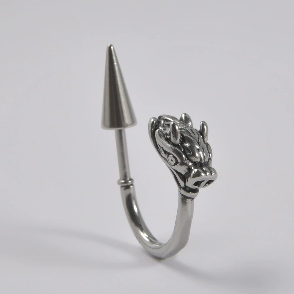 Кроссборд stainless steel C-образная серьга-скамейка с personalized дракон-форма череп-острый ухо кость ноготь пирсинг холодная заклепка серег