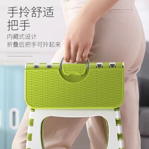 Plastic folding small stool portable thickened household space-saving outdoor fishing camp chair lightweight retractable