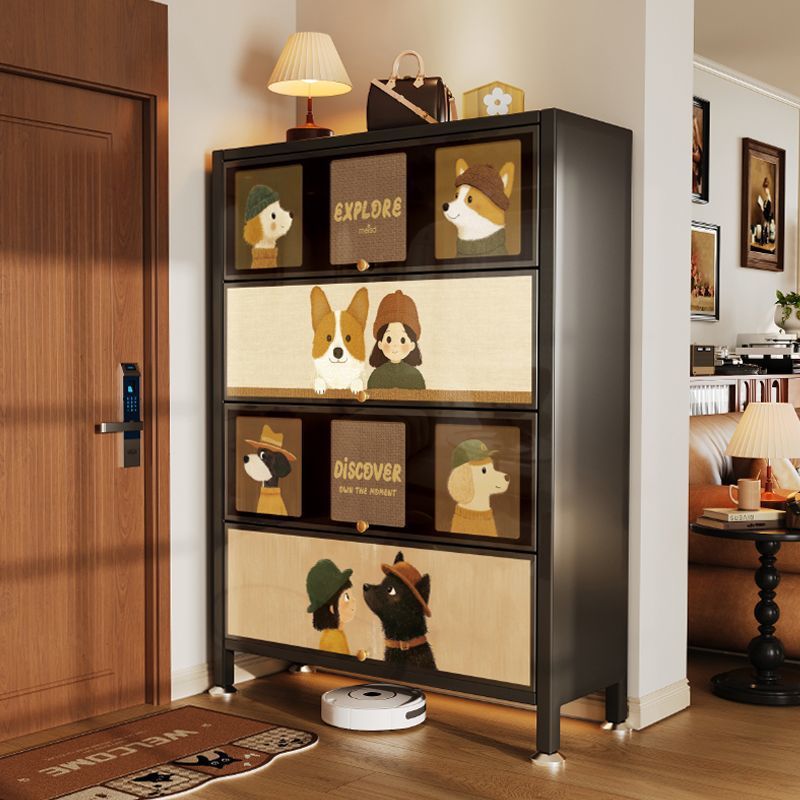 Factory Direct Sales Doorstep Storage Entrance Cabinet Integrated Wall-Mounted Antique Style Indoor Large-Capacity Multi-Layer Shoe Cabinet