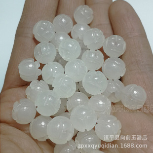 White Jade Lotus Beads Loose Beads Wholesale diy Jade Jewelry Accessories Jade Lotus Beads Bracelet Earrings Accessories