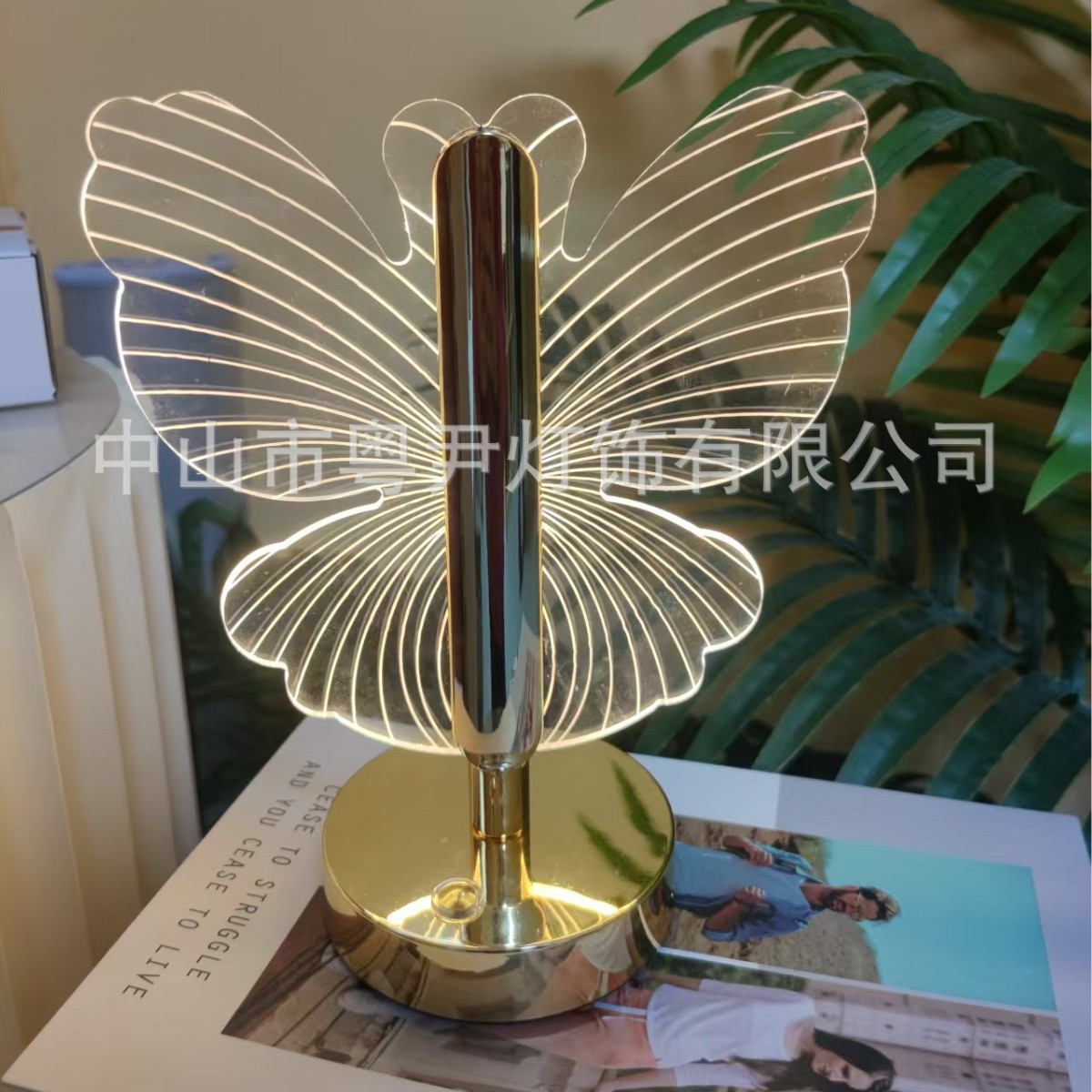 工厂直供现代简约风网红ins卧室床头亚克力三色调光触摸小夜灯