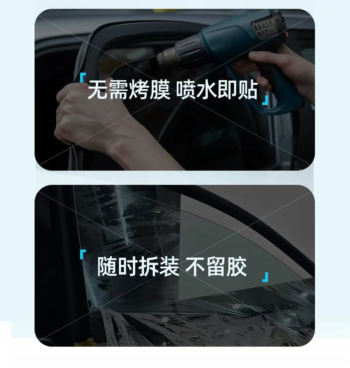 Self-adhesive electrostatic car film for rear side windows, insulating sun protection film, explosion-proof film, privacy film, glass sun protection