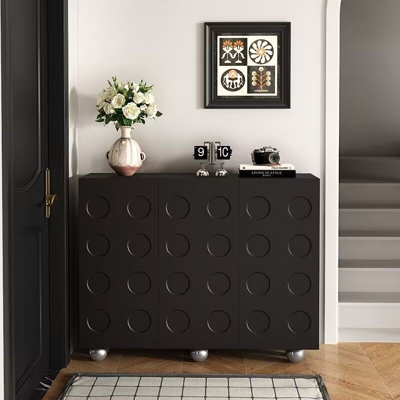 Shoe Cabinet for Home Entrance, Black Thickened Entryway Cabinet with a Modern Minimalist Storage Cabinet and Shoe-Changing Cabinet
