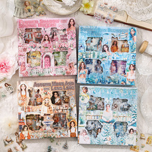 悦真花开四季pet贴纸手账贴纸 跨境复古手帐素材切膜贴纸手帐贴纸