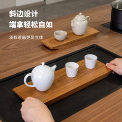 ミャンマー産チーク材の斜め縁乾燥茶托、家庭用一枚板無垢材茶托、レトロスタイル、シンプルな木製茶托