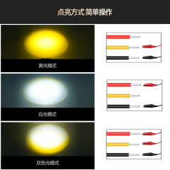 Car spotlight with four leaf clover convex lens, motorcycle electric vehicle dual beam headlights, 3-inch modified waterproof light