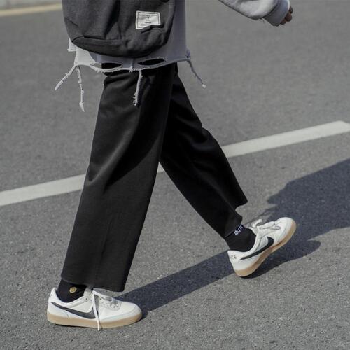 Summer thin work pants for men, casual pants, Korean style, trendy, student straight-leg pants, nine-inch pants, loose and versatile pants for men