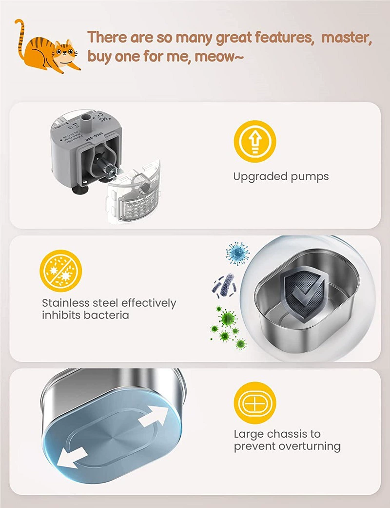 304-ка Stainless стальной котик-питьевой аппарат, 3.2 литра/108 унций, автоматический поилник для кошек