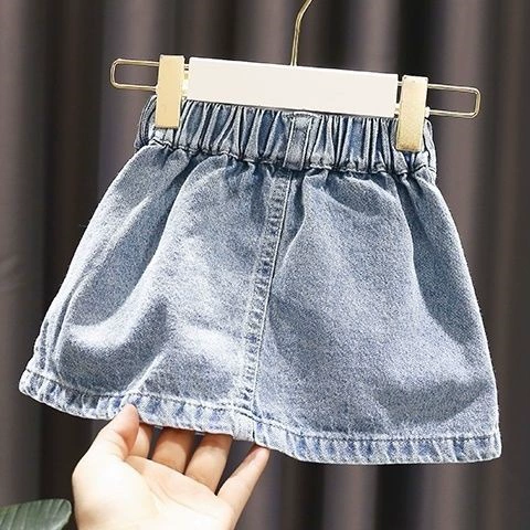 Джинсовая юбка для девочки для отдыха, летняя детская fashionable одежда, западный стиль, корейский стиль