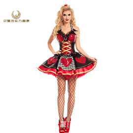红心桃心女王皇后装制服万圣节服装女巫服装吸血鬼恶魔ds演出服装