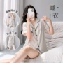 夏季翻领短袖条纹家居服