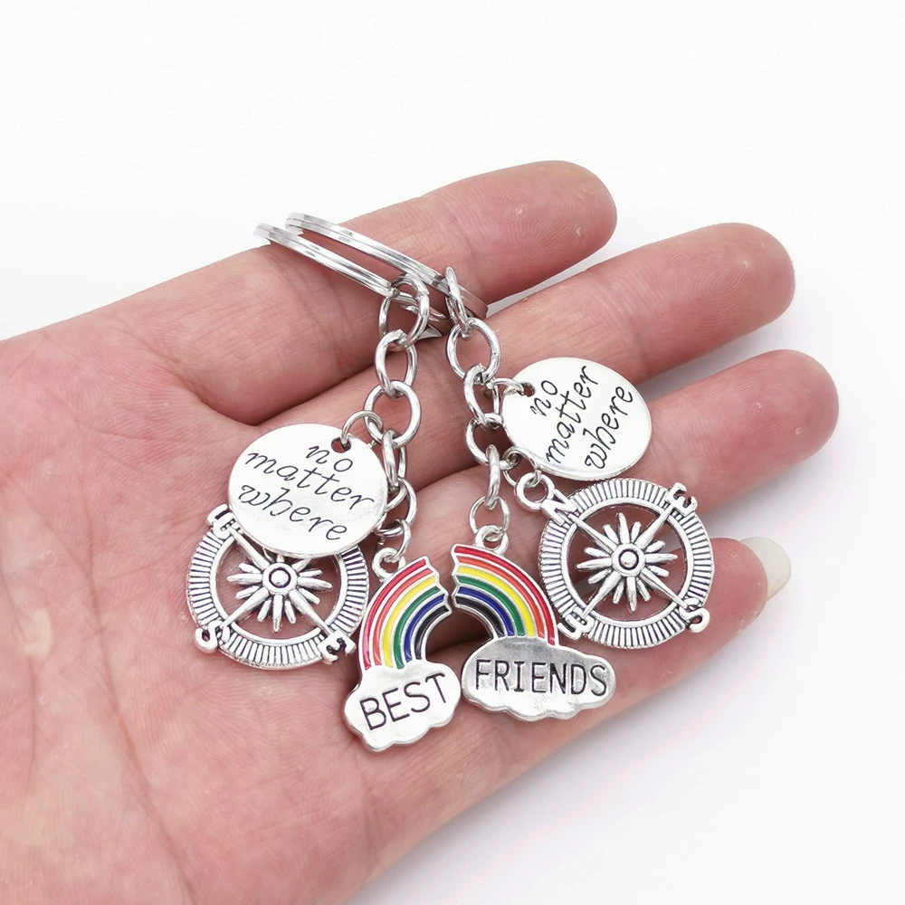 Accessory, rainbow keychain for friend for beloved, European style