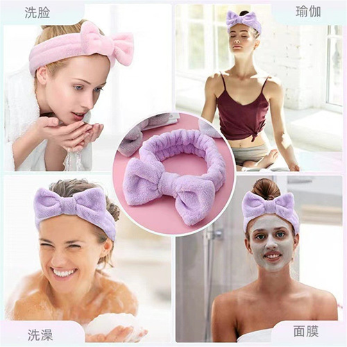 Cute plush face wash wrist strap wash hair band makeup mask anti-moisture sleeve artifact towel hair band headband for women